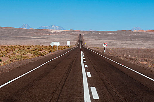 道路,山谷,月亮,阿塔卡马沙漠,智利