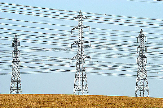 法国,伊夫利纳,电,高压电塔