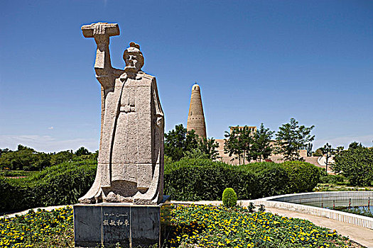 雕塑,尖塔,吐鲁番,新疆,维吾尔,地区,中国