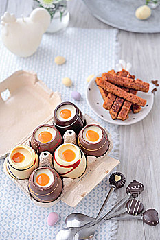 巧克力,复活节彩蛋,乳脂,糖,填充,姜饼