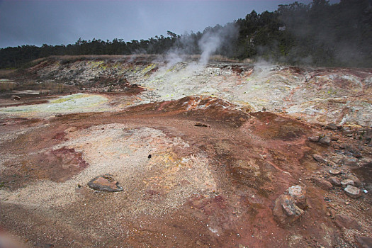 火山口,仰视,荒芜,基拉韦厄火山,硫磺,气,夏威夷火山国家公园