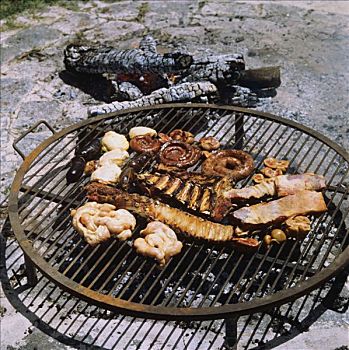 圆,烧烤架,阿根廷,特色食品