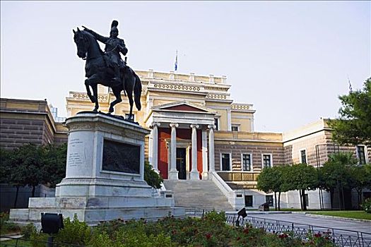 雕塑,正面,博物馆,国家,历史,雅典,希腊