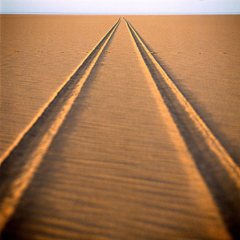 利比亚,撒哈拉沙漠,沙,沙漠,汽车,小路