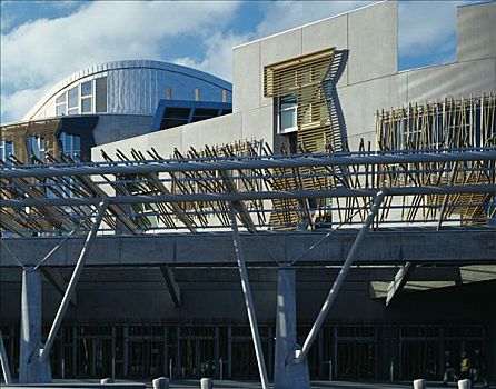 苏格兰议会,入口,特写