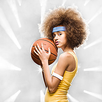 女性,篮球手,非洲式发型