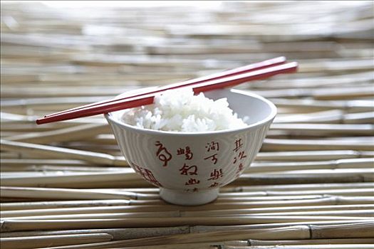 米饭,亚洲,碗,筷子