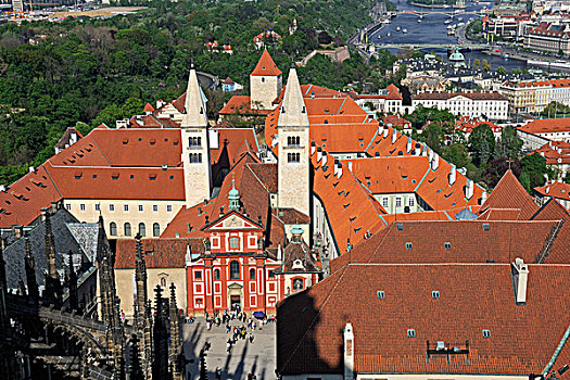 风景,南,塔,城堡,山,世界遗产,布拉格,捷克共和国,欧洲