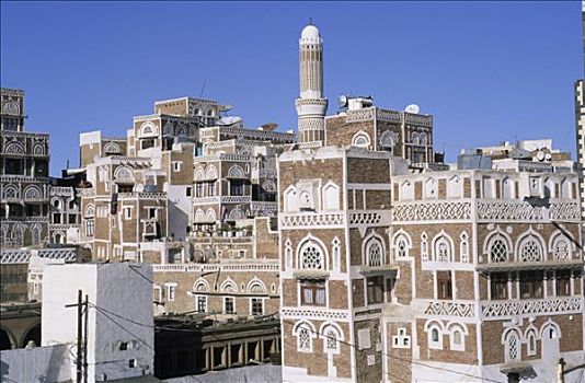 也门,萨那,老城,建筑