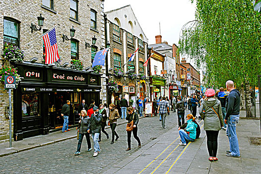 街头生活,皇冠,小路,都柏林,爱尔兰,欧洲