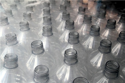瓶子,排,一堆,包装,塑料制品
