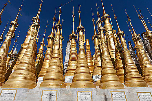塔,金色,佛塔,靠近,掸邦,缅甸,亚洲