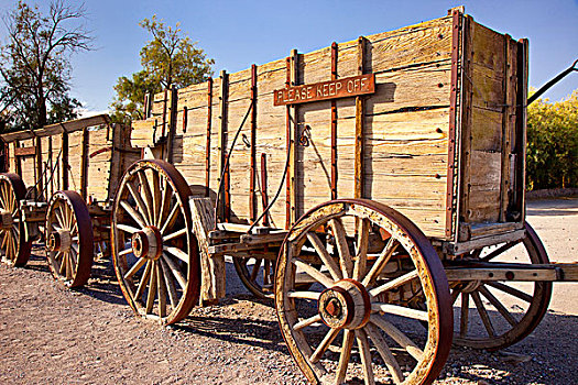 历史,四轮马车,团队,运输,死亡谷国家公园,加利福尼亚,美国