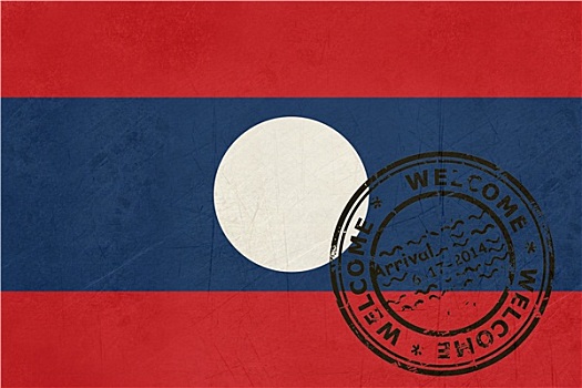 欢迎,老挝,旗帜,护照