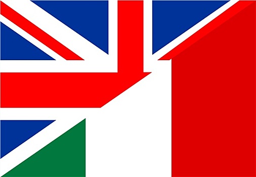 英国,意大利,旗帜