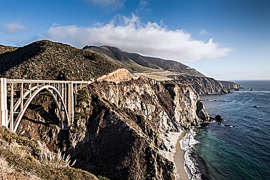 桥,海岸线,大,加利福尼亚