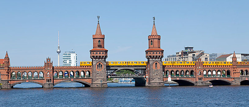 桥,地铁,德国,柏林,欧洲