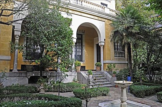 入口,楼梯,花园,博物馆,住房,马德里,西班牙,欧洲