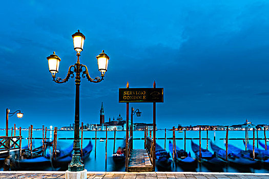 风景,教堂,圣乔治奥,马焦雷湖,前景,蓝色,小船,威尼斯,威尼托,意大利,欧洲
