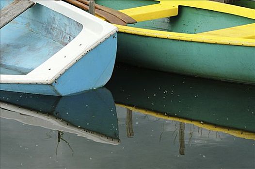 蓝色,绿色,划桨船,水