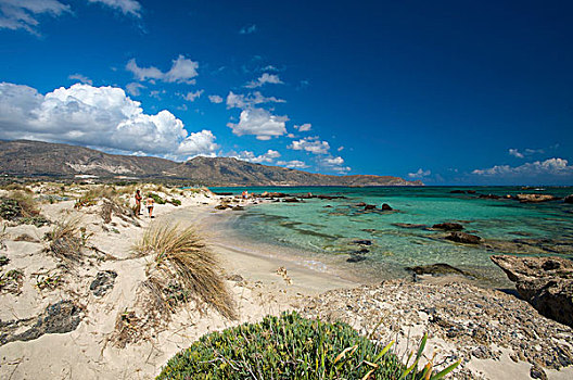 海滩,西南,海岸,克里特岛,希腊,欧洲