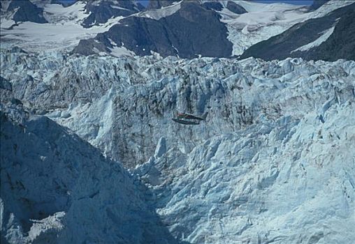 水上飞机,上方,赫尔曼,冰河,阿拉斯加,美国
