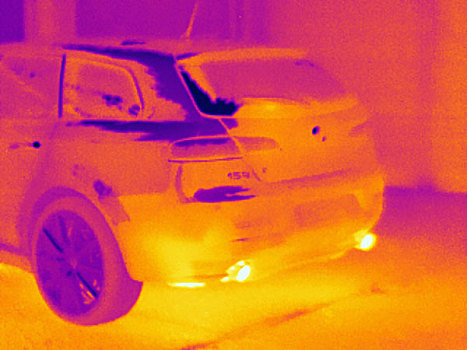 热成像,排放,后部,汽车