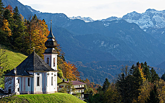 教堂,圣母玛利亚,贝希特斯加登地区,地区,上巴伐利亚,巴伐利亚,德国,欧洲