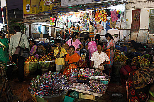 市场,大宝森节,节日,印度,泰米尔纳德邦,印度南部,亚洲