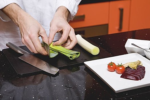 特寫(xiě),廚師,做飯