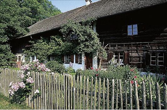 农舍,房子,巴伐利亚,德国,欧洲