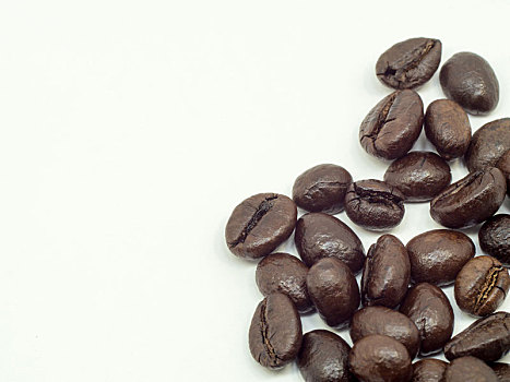 多,咖啡豆,白色背景