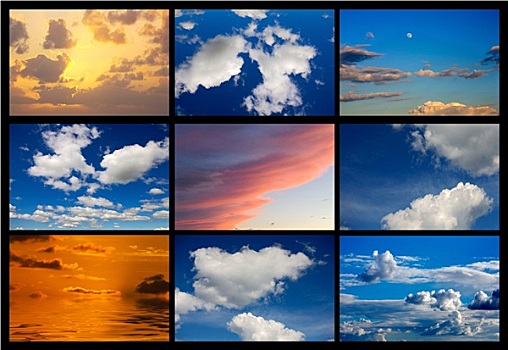 抽象拼贴画,许多,图像,天空,云