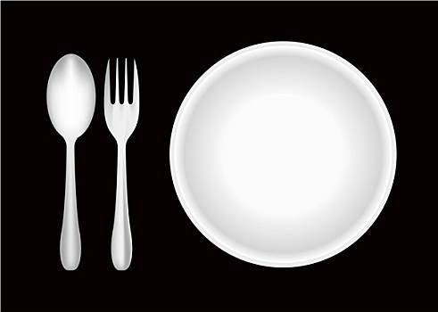 盘子,叉子,勺子