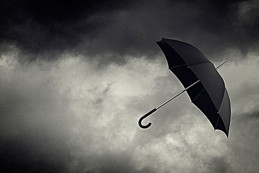 伞,漂浮,雷雨天气