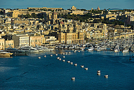 风景,瓦莱塔市,游艇,码头,格兰德港,马耳他,欧洲
