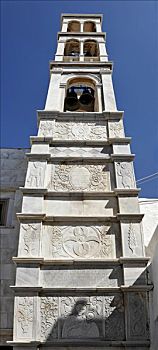 大理石,钟楼,世纪,寺院,米克诺斯岛,希腊