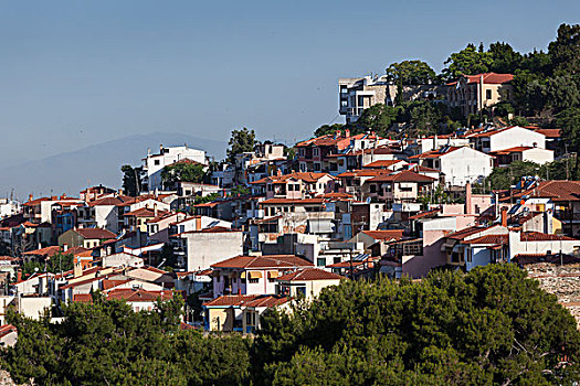 希腊,中马其顿,塞萨洛尼基,俯视图,城镇