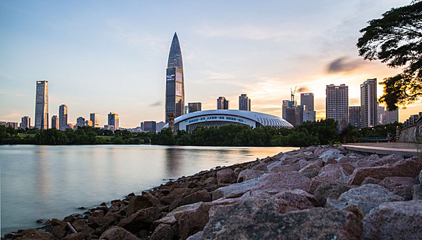 广东省深圳市南山区深圳湾风光