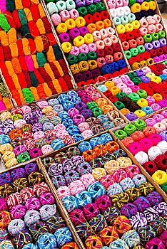 彩色,球,毛织品,出售,貂,星期二,市场,圣米格尔,墨西哥