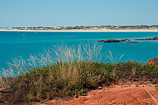 澳大利亚,风景,凯布尔海滩,红色,悬崖,大幅,尺寸