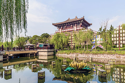 中国河南省开封清明上河园,宋代历史文化实景主题公园