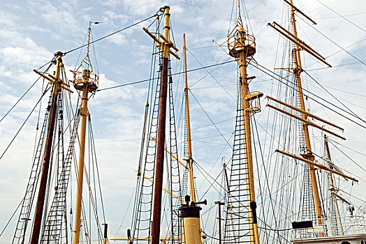 历史,船,桅杆,南街海港,纽约