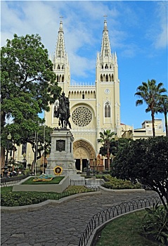 雕塑,大教堂,公园,厄瓜多尔