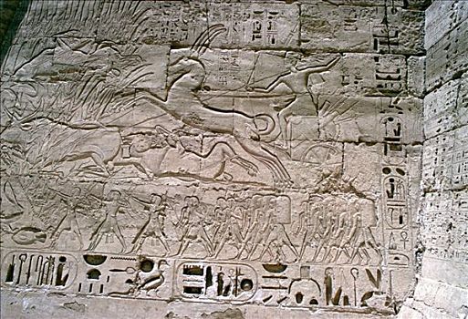 浮雕,雕刻,哈布城,路克索神庙,埃及,20世纪,艺术家