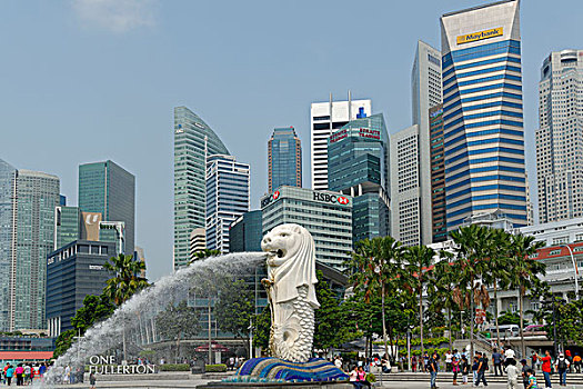 摩天大楼,鱼尾狮,地点,新加坡,亚洲