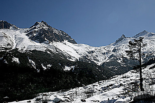 贡嘎山海螺沟冰川群山