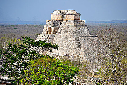 玛雅,金字塔,魔术师,庙宇,乌斯马尔,尤卡坦半岛,墨西哥,北美