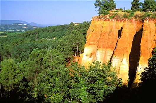 鲁西荣,法国,赭色,采石场,蓝天