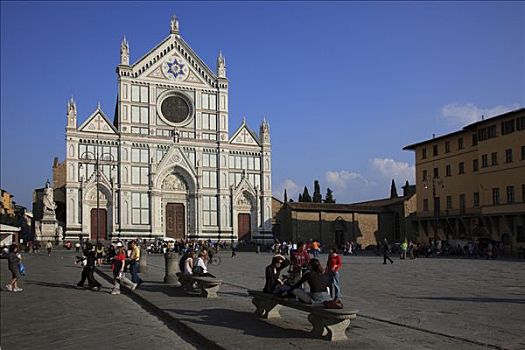 圣芳济修会,教堂,广场,佛罗伦萨,托斯卡纳,意大利,欧洲